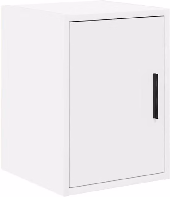 Berkfield Home White Wall Mounted Garage Cabinet with Hinged Doors and Internal Shelves