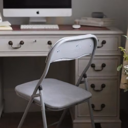 Harbour Housewares Blue Fabric Padded Metal Folding Chair – 3