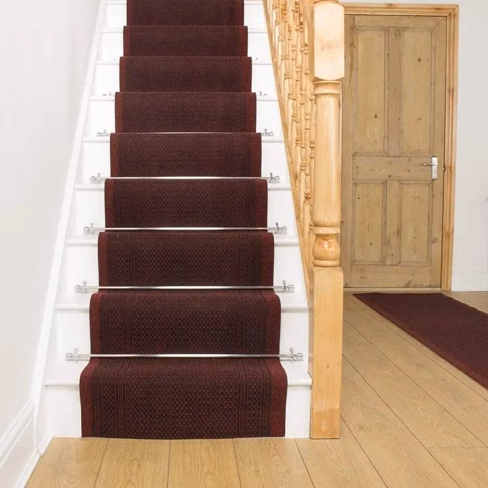 runrug Aztec Stair Runner Carpet, Red, W: 80 cm, L: 480 cm – 3