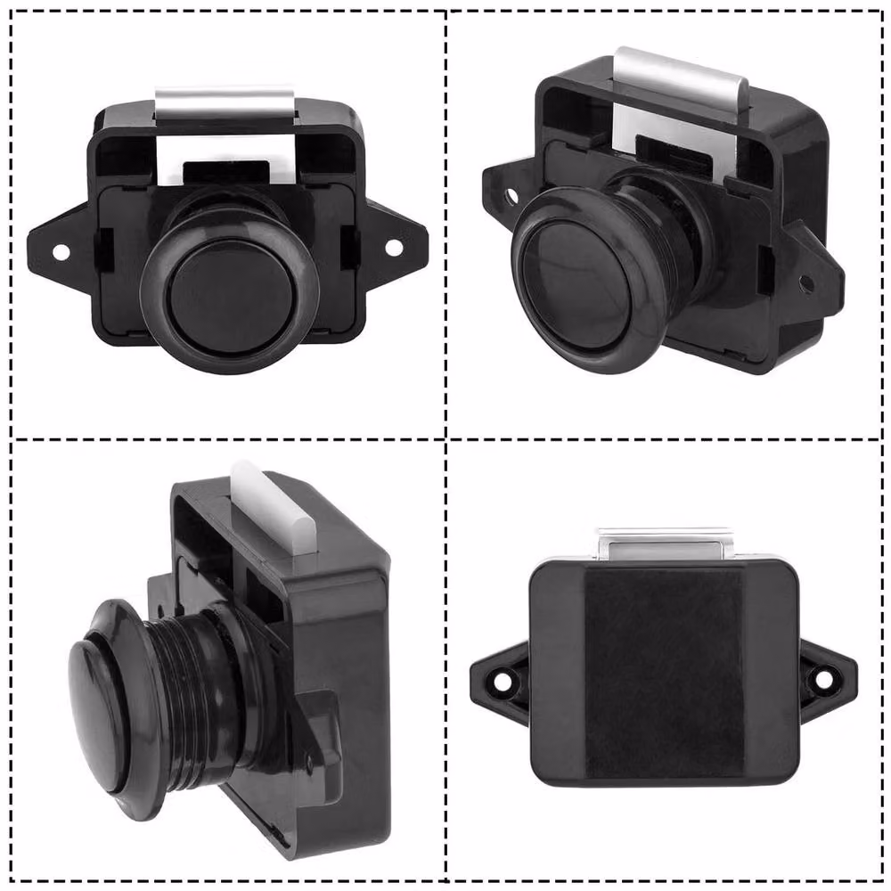 PAWNORA 5-Pack Push Button Catch Latch Lock in Black – 3