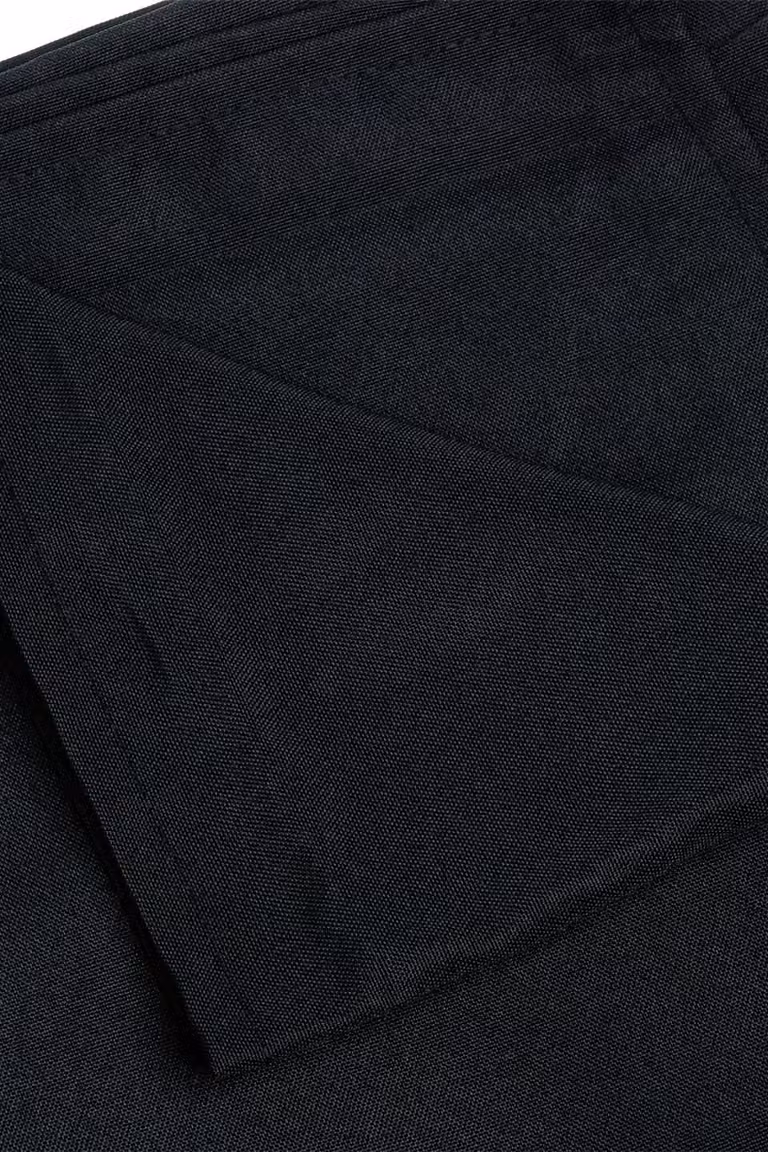 Neel Blue Rectangle Polyester and Linen Tablecloth in Black, W: 228 cm x L: 396 cm