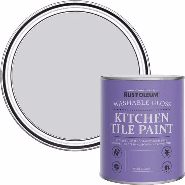 Rust-Oleum Water-Based Kitchen Tile Paint in Gloss Finish, Lilac Rhapsody, 750ml