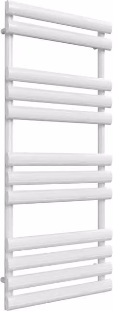 Bathroom Kingdom Arbori White Designer Flat Panel Steel Heated Towel Rail H: 113 cm, W: 50 cm