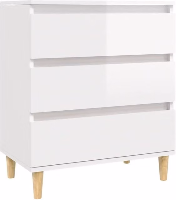 Berkfield Home High Gloss White Sideboard in Engineered Wood W/D/H: 60 x 35 x 70 cm
