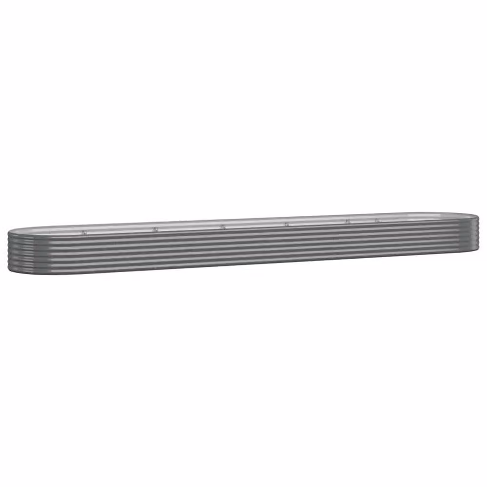 Berkfield Home Garden Raised Bed in Grey Powder-coated Steel, W/D/H: 507 x 100 x 36 cm – 2