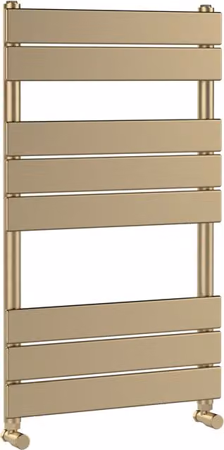 Balterley Square Towel Radiator with Flat Panels, Brushed Brass, H: 84 cm, W: 50 cm – 1