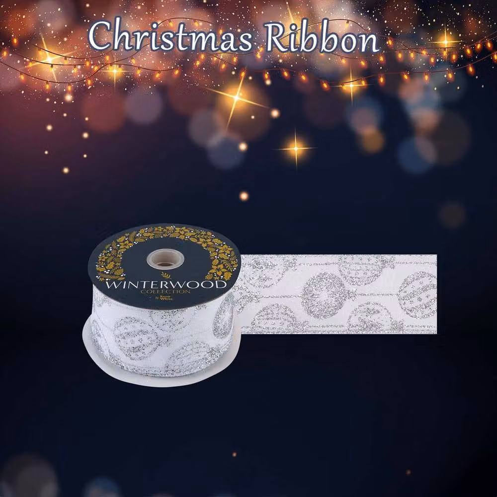 VFM e-Store Silver Christmas Ribbon Garland Bauble Ornament – 3