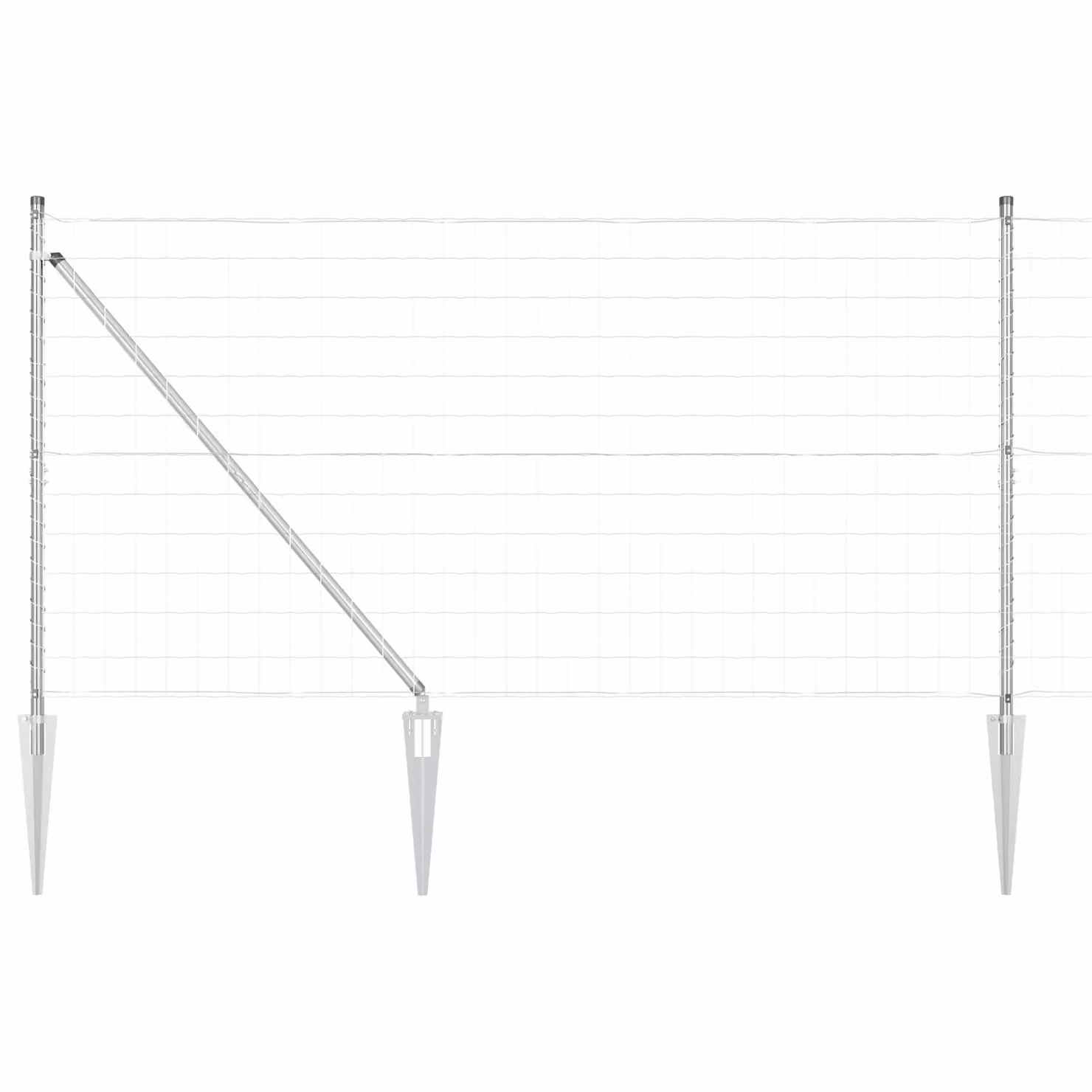 Berkfield Home Euro Fence with 7 Spike Posts, Galvanised Steel, Silver, W: 10 m, H: 1.4 m – 2