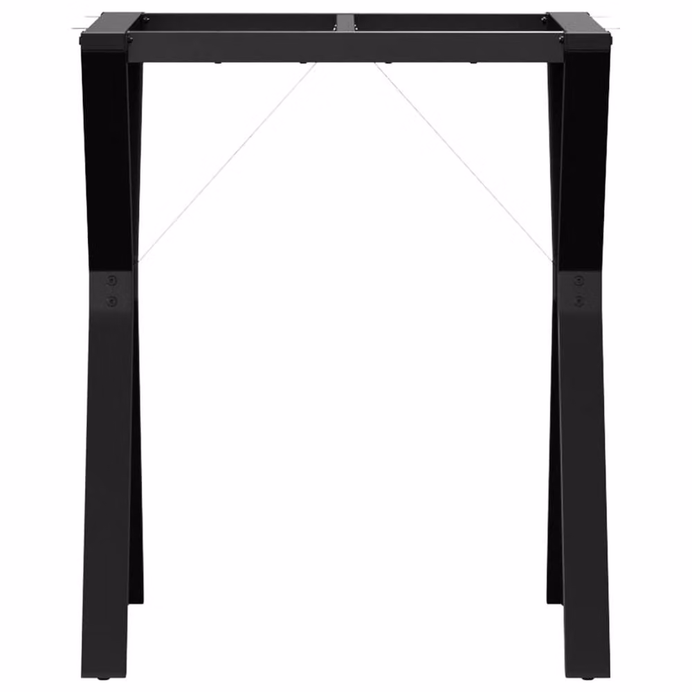 Berkfield Home Y-Frame Dining Table Legs in Black Steel, W/D/H: 60 x 50 x 73 cm – 4