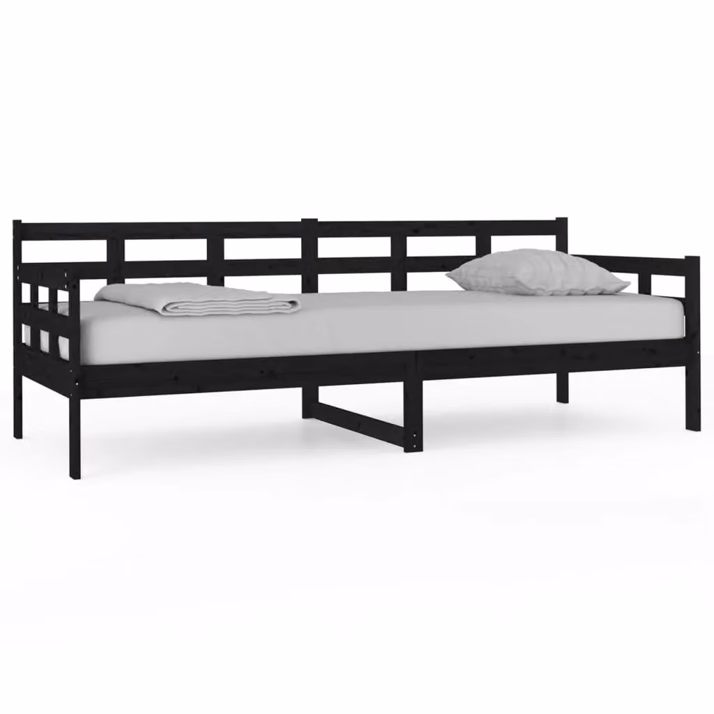 Berkfield Home Rustic Black Solid Wood Pine Day Bed W/D/H: 200 x 80 x 80 cm – 2