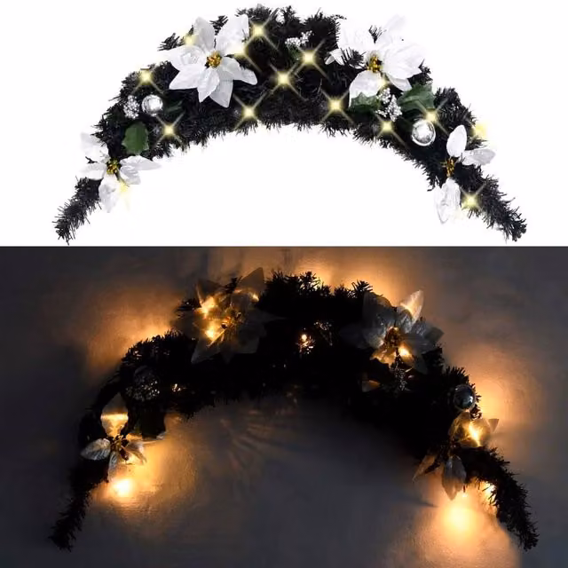 Berkfield Home Christmas Arch with LED Lights, Black, 90 cm – 1