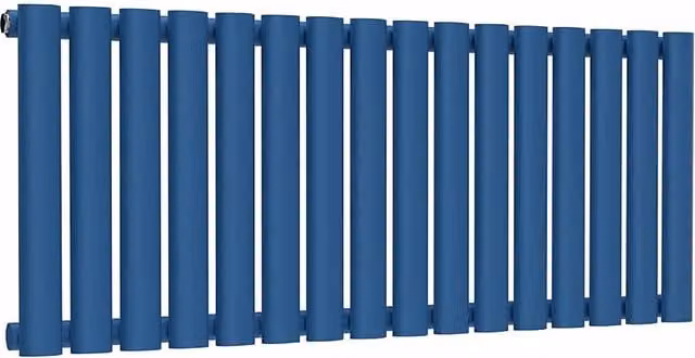Lux Heat Oval Horizontal Single Wall Mounted Radiator in Galaxy Blue, W: 96.0 cm, H: 40.0 cm
