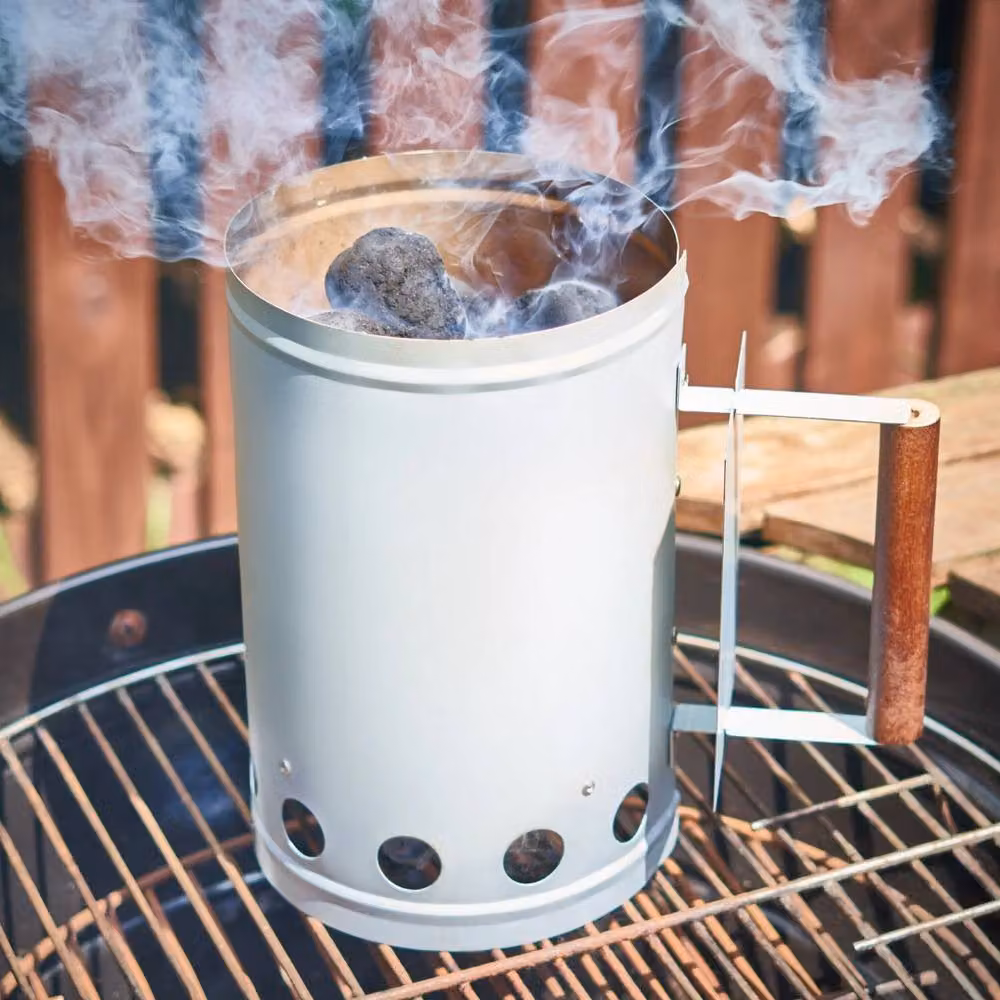 Kelvenix Silver Galvanised Steel BBQ Chimney Starter for Charcoal Ignition – 4