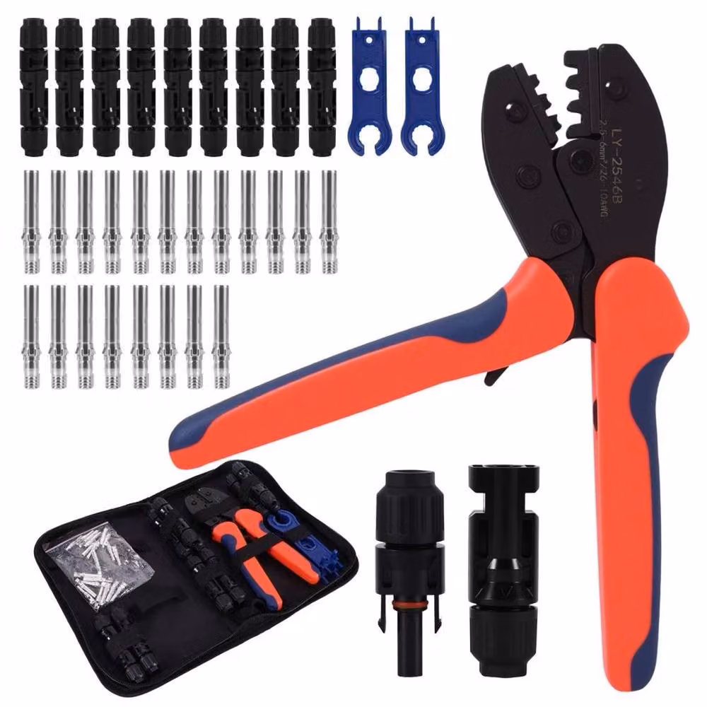 FLAVORA MC4 Solar Crimping Tool Kit with 10 Pairs of Connectors, Red – 5