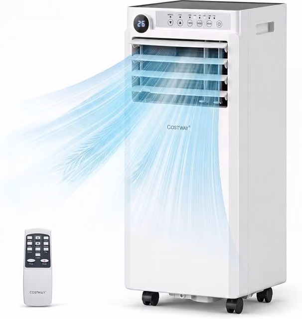 Costway 3 in 1 Portable Monobloc Air Conditioner with Remote Control, Sleep Mode and Timer, White