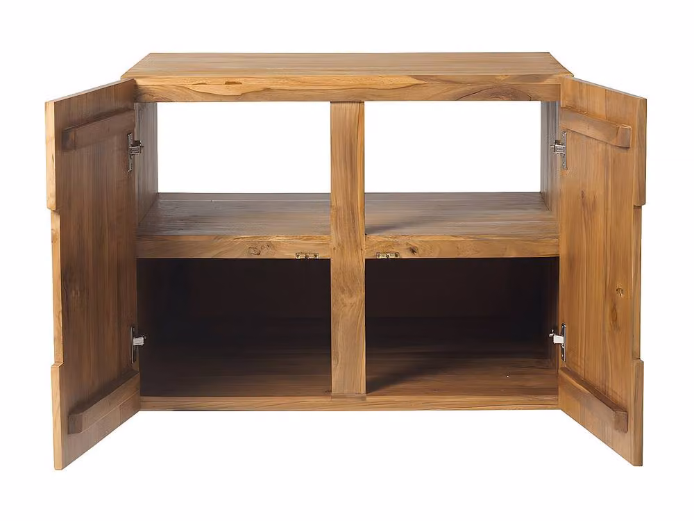 Vente-unique SAWAN Wall-Mounted Vanity Unit in Light Teak, W/D/H: 80 x 60 x 55 cm – 3