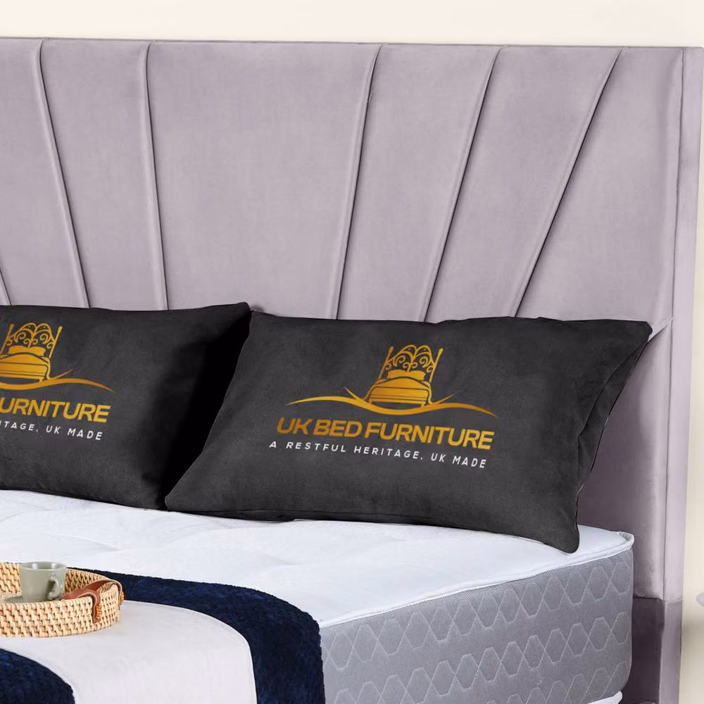 UK Bed Furniture Sunrise Silver Velvet Upholstered Gas Lift Storage Bed, W/D/H: 140 x 200 cm – 2