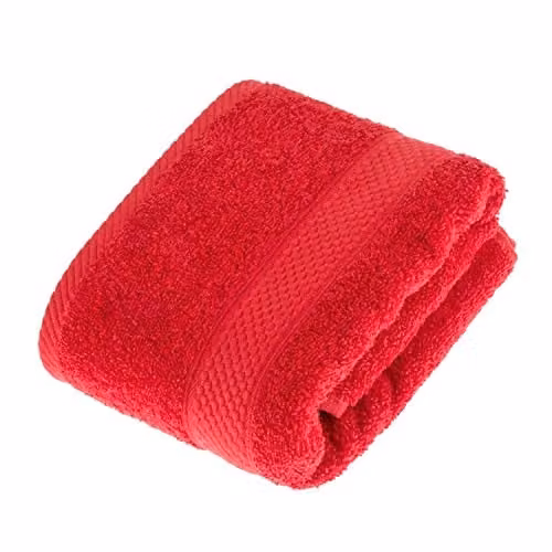 Homescapes Red Turkish Cotton Hand Towel, 500 GSM, Fluffy and Quick-Drying