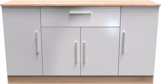 2 U Trent Ready Assembled 4 Door 1 Drawer Wide Unit in Matt Grey – 1