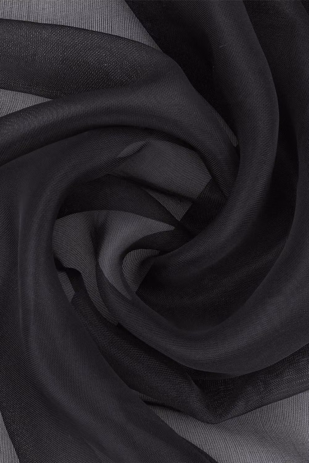 Neel Blue Semi-Transparent Voile Curtain Pair in Black, Width: 140 cm, Drop: 220 cm – 2