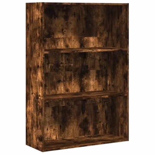 vidaXL Bookcase in Smoked Oak, W/D/H: 80 x 30 x 114 cm