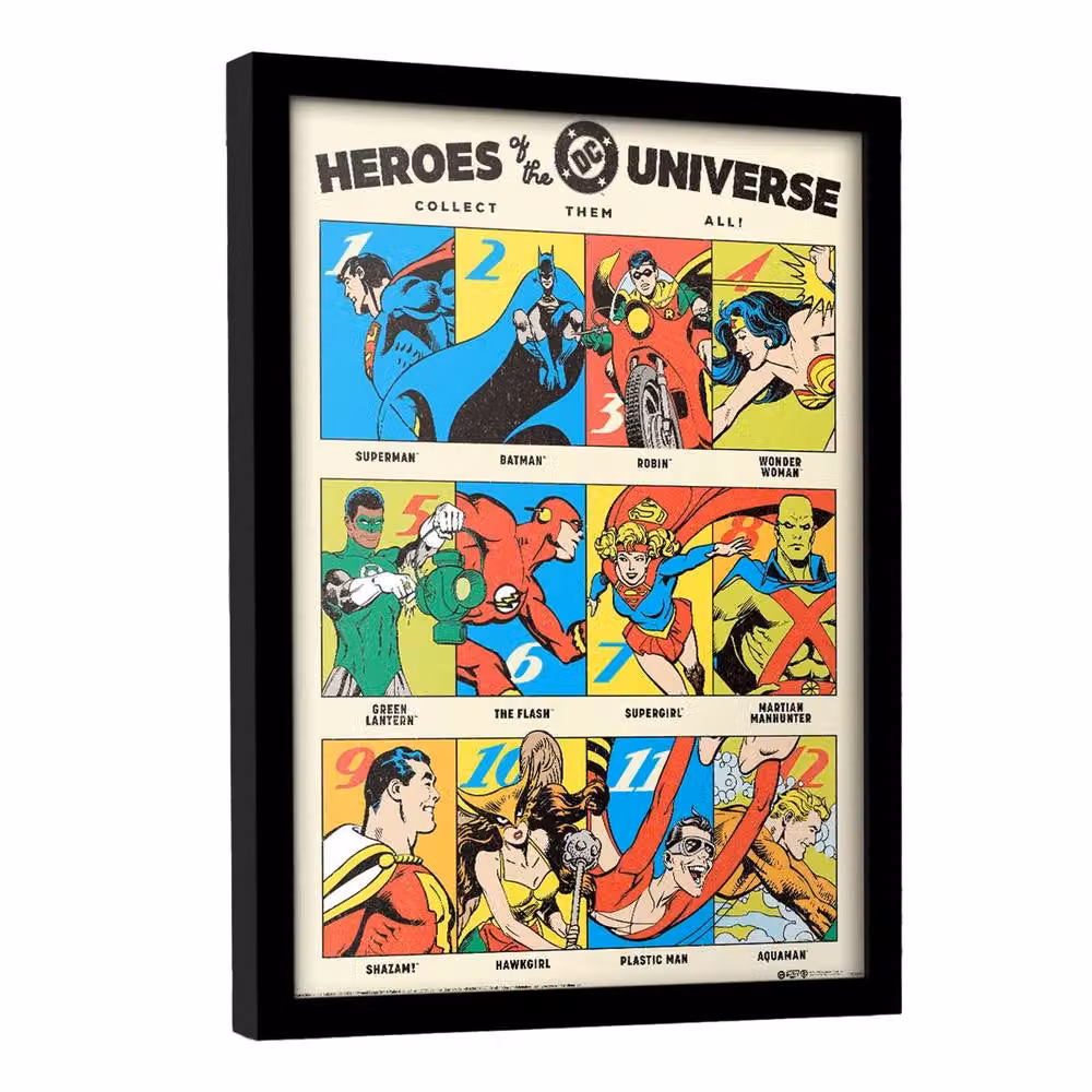 DC Comics Heroes Of The Universe Multicolour Framed Paper Poster – 2