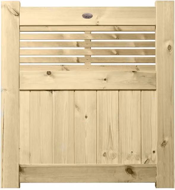 Premier Garden Supplies URBAN Interlocked Tongue Groove Pressure Treated Garden Gate with Vogue Trellis Top, Width: 90 cm