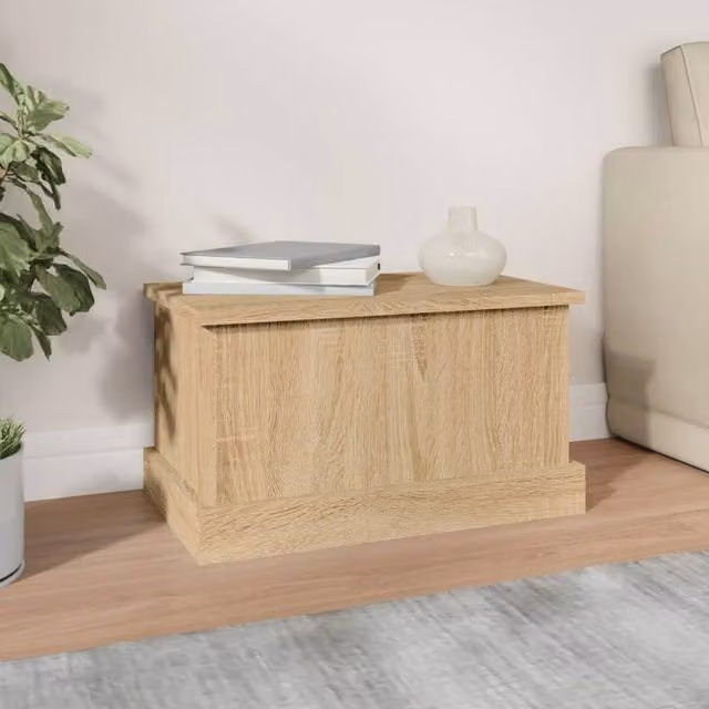 Berkfield Home Storage Box in Sonoma Oak and Beige, W/D/H: 50 x 30 x 28 cm – 1