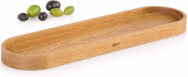 AdHoc Posto Oval Acacia Wood Coaster Tray in Brown