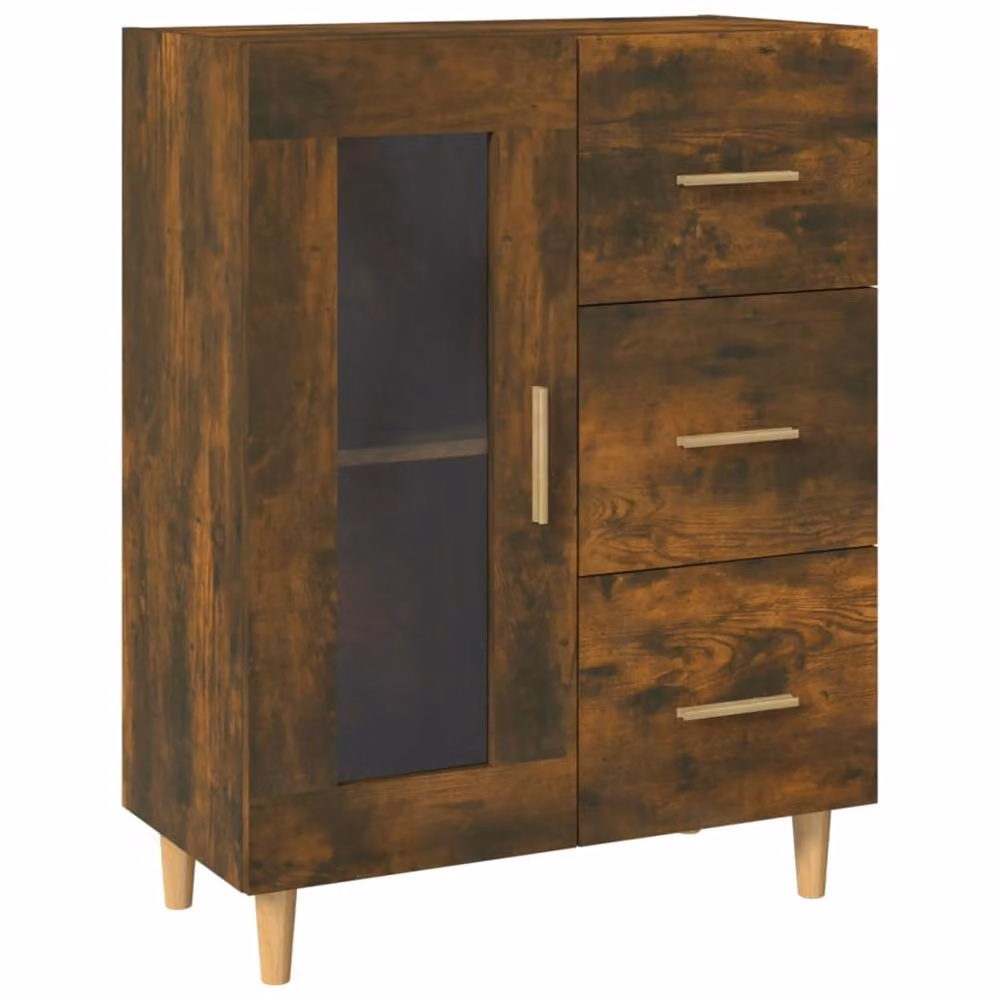 Berkfield Home Smoked Oak Sideboard in Brown, W/D/H: 69.5 x 34 x 90 cm – 2