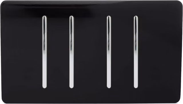 Trendi 4 Gang Flush Light Switch, 10 Amp, Piano Black