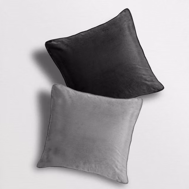 Velosso Luna Silver Velvet Filled Square Cushion, W/D/H: 43 x 43 x 43 cm