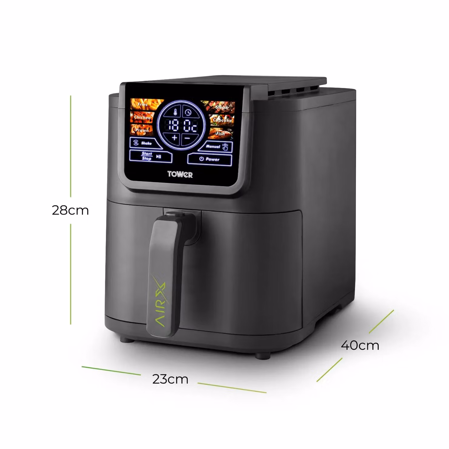 Tower T17166 AIRX 5L Digital Single Basket Air Fryer with A.I. and Vortex Technology, 1500W, Grey – 7