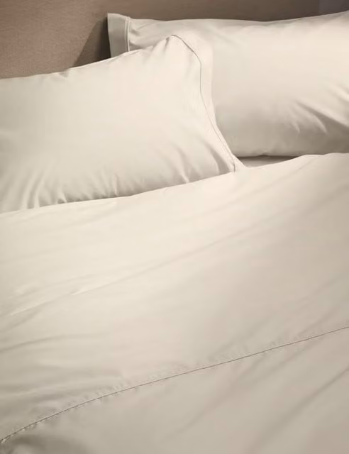 M&S Egyptian Cotton 230 Thread Count Percale Duvet Cover in Beige