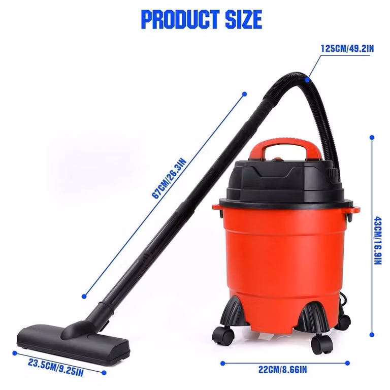 Nordara 1500W Wet and Dry Bagless Cylinder Vacuum Cleaner, 15L, Red