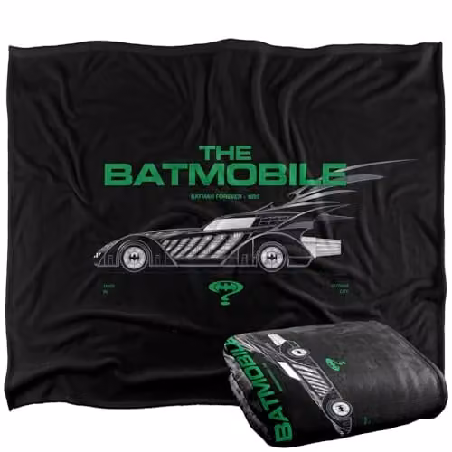LOGOVISION Batman Forever (1995) The Batmobile Super Soft Silky Touch Fleece Throw Blanket, Multicolour, W: 152 cm, D: 127 cm