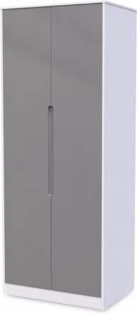 Welcome Monaco Gloss 2 Door Tall Double Wardrobe in Grey