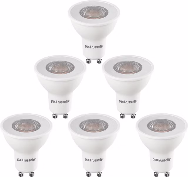 Paul Russells 4.9W LED GU10 Reflector Bulb, 480lm, 6500K Daylight Cool White, White