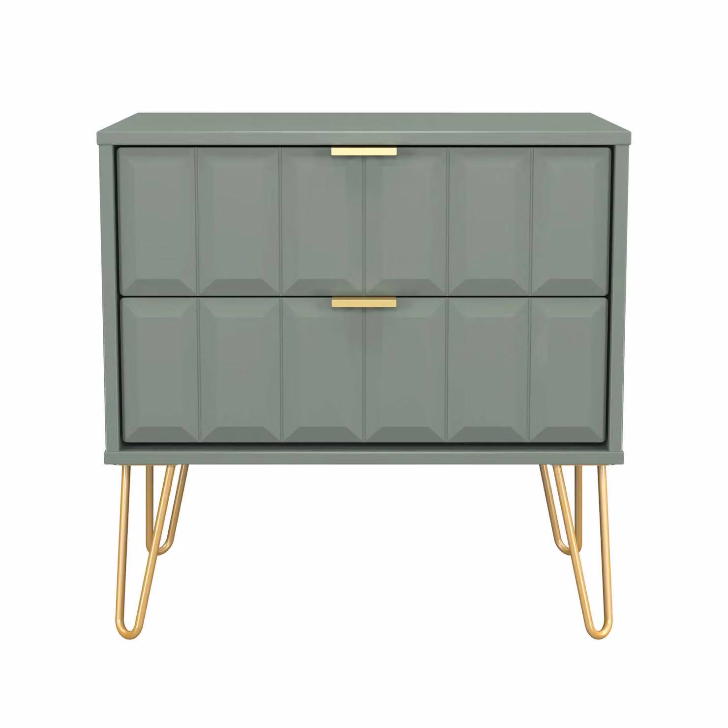 2 U Metro 2 Drawer Side Table in Pale Green and Gold – 2