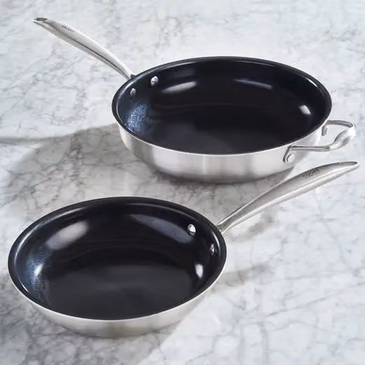 Cooks Professional 5 Piece Tri-Ply Cookware Set with Lids in Silver – 5