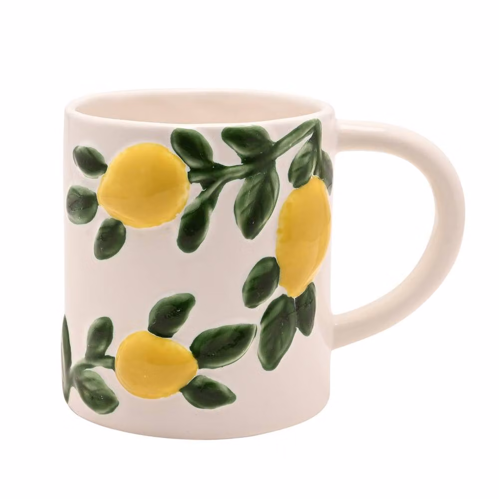 Hestia Set of 2 White Ceramic Floral Mugs – 2