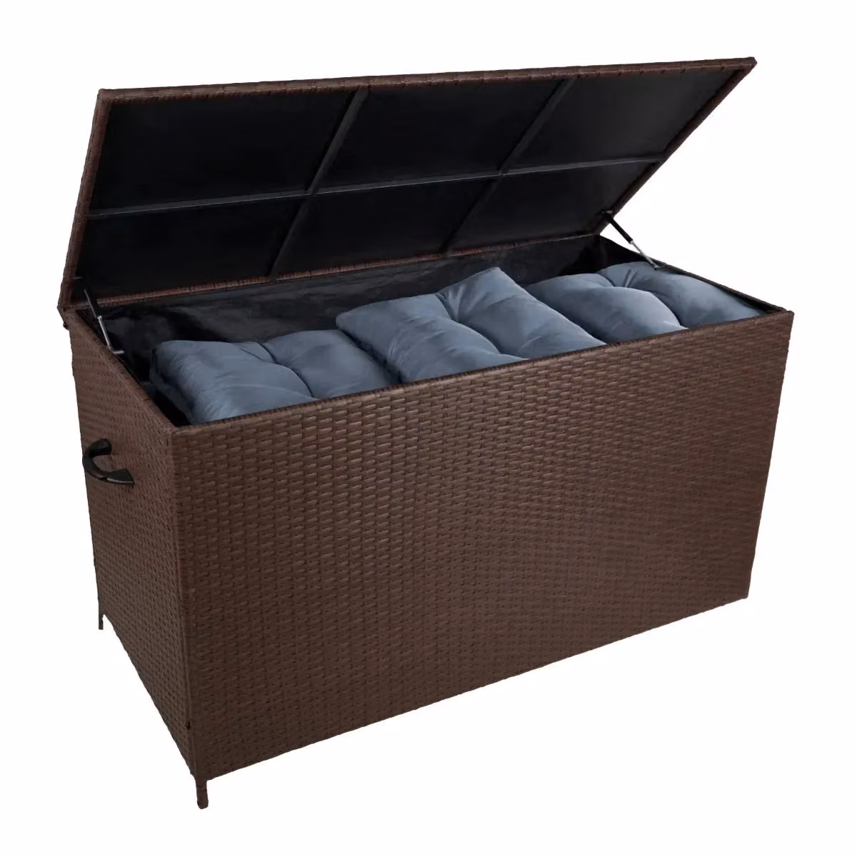 Monstershop Rattan Storage Box in Brown and Terracotta with Steel Frame – 2