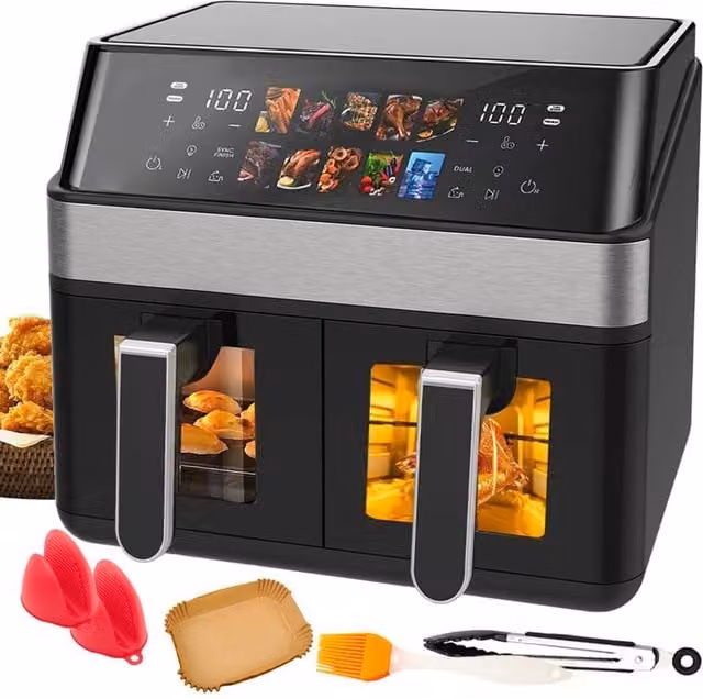 VOGREX 12L Dual Zone Digital Air Fryer with Digital Display in Black – 1