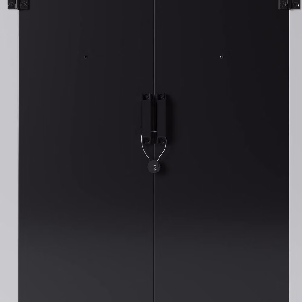 Living and Home Metal Garden Storage Shed with Lockable Door, Black, W: 182.88 cm, D: 121.92 cm, H: 181.0 cm – 7