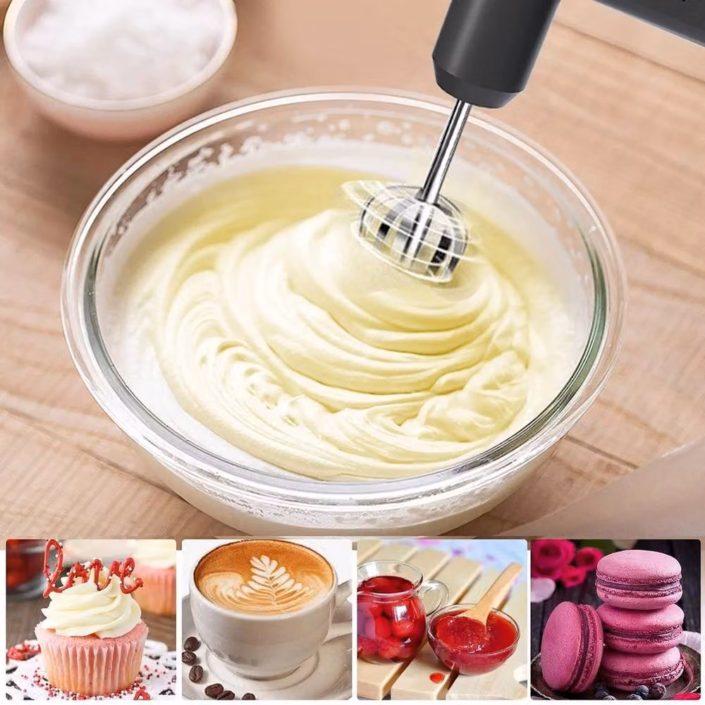 Kelvenix Cordless Rechargeable Electric Handheld Whisk and Egg Beater in Black – 3