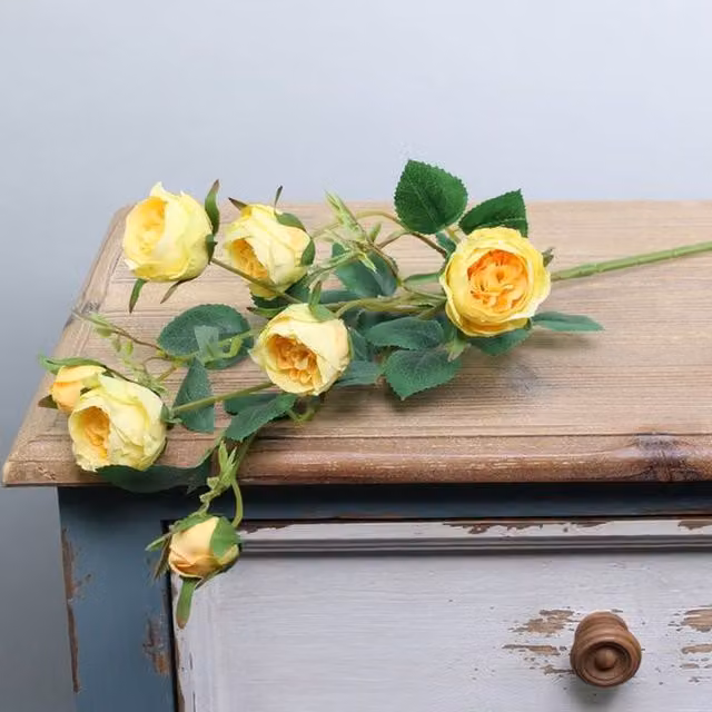 Kingsbury Gifts Yellow Artificial Peony Rose Spray