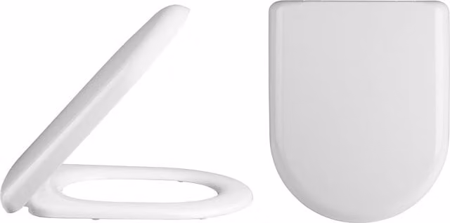Balterley D Shape Soft Close Toilet Seat in White, W/D/H: 36.5 x 46.5 x 4.7 cm