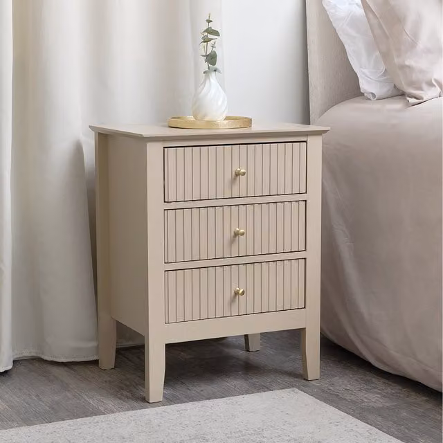 Melody Maison Hales Modern Bedside Table in Beige