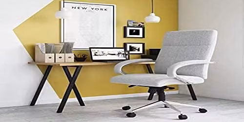 Alphason Bedford Grey Fabric Task Chair with Armrests – 1