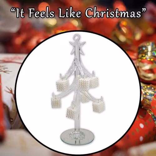 VFM e-Store White Glass Christmas Tabletop Decoration, W/D/H: 19 x 8 x 8 cm – 6